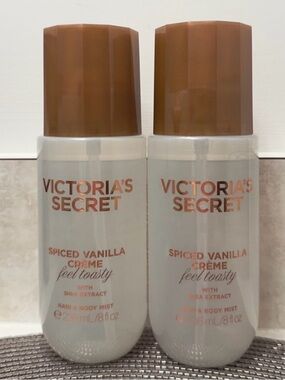 NEW Victoria's Secret Spiced Vanilla Crème Hair & Body Mist Duo